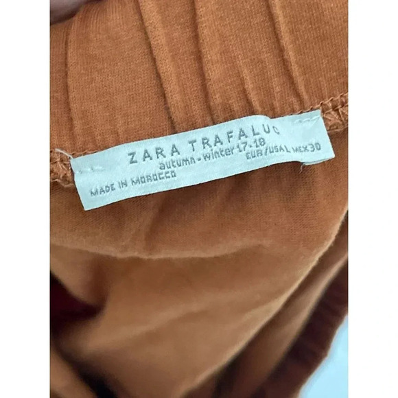 Zara Womens Tiered Flared Asymmetrical Midi Skirt Burnt Orange Size Large - Picture 6 of 11